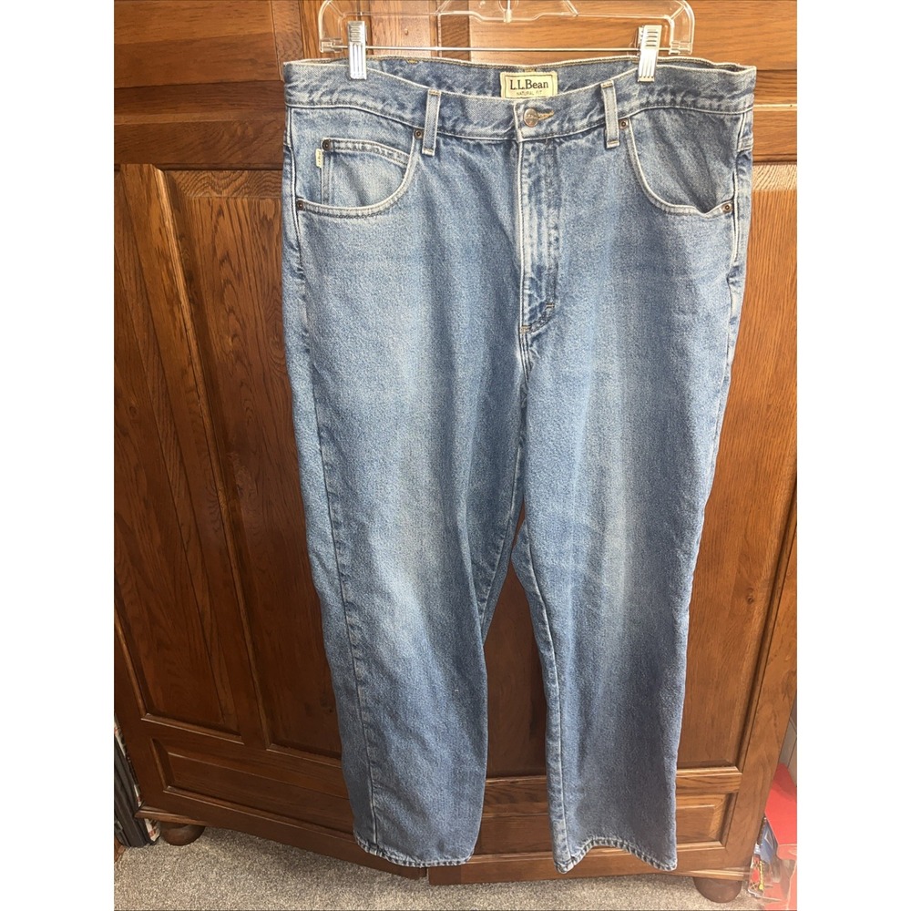 Mens LL BEAN Natural Fit‎ 38x31 Flannel lined Jeans Warm Vtg